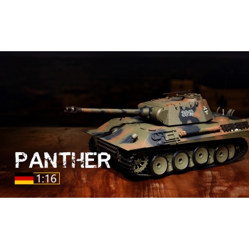 Ferngesteuerter Panzer ASG/IR/Sound/Rauch 1:16 German Panther RTR 2,4Ghz - Heng Long 3819-1B (P)